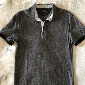 ZARA Charcoal Dotted Polo Shirt XS